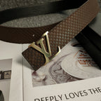 3 Colors Luxury Black Leather Belt