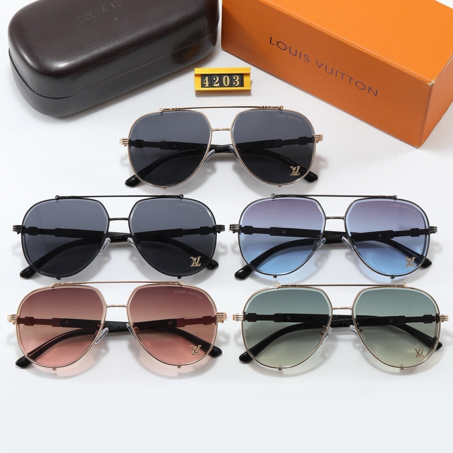 5-color fashionable four-leaf clover letter sunglasses