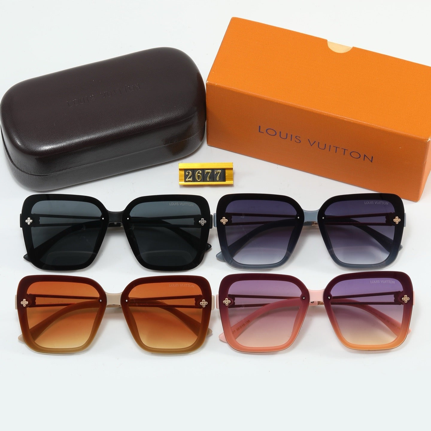 4-color fashionable four-leaf clover letter sunglasses