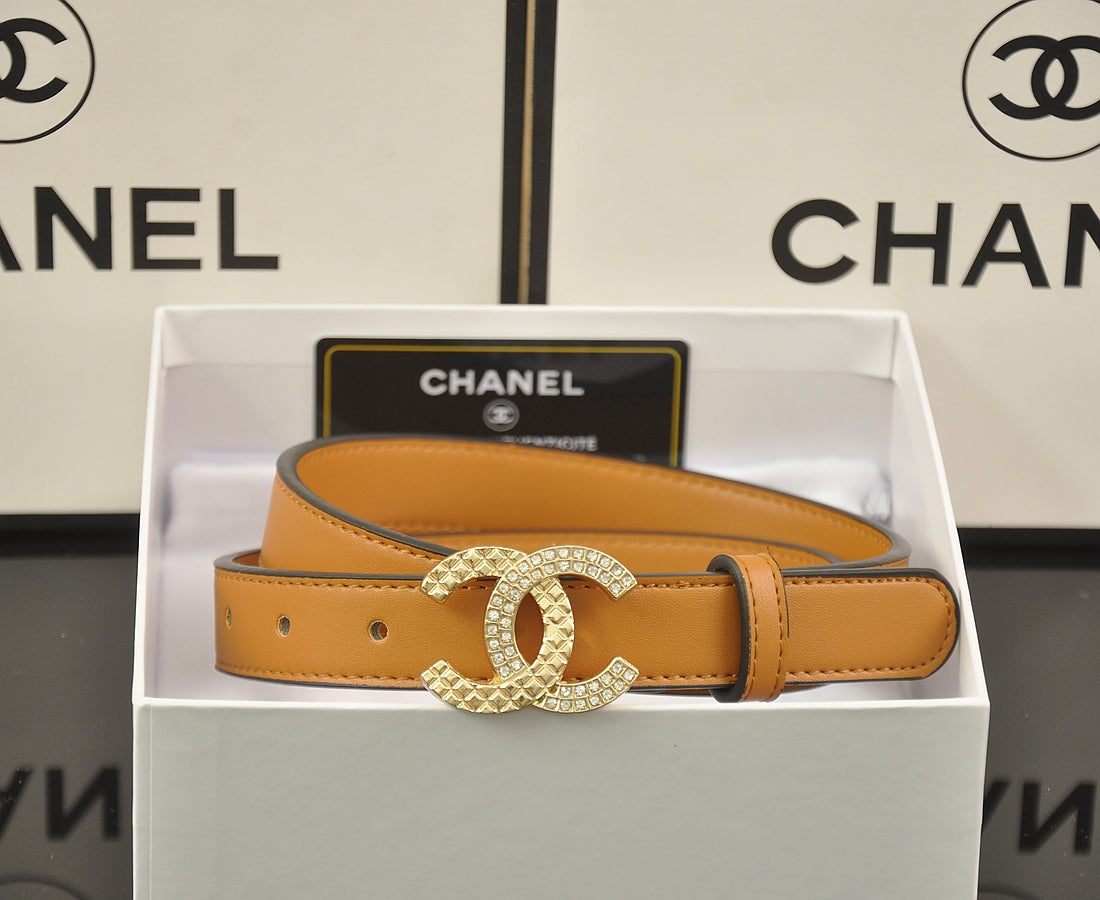 4 Colors fashion double C half rhinestone belt