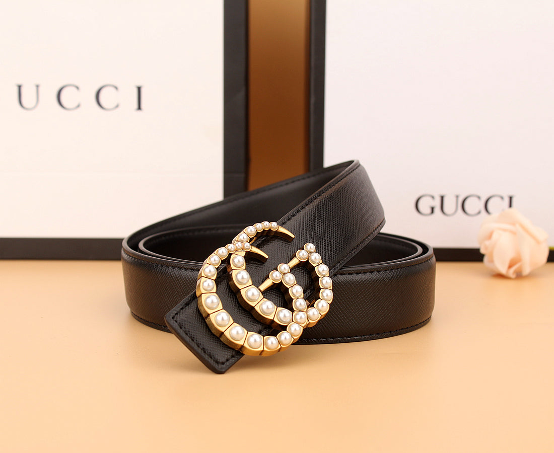 Susan Belt 2 styles of luxury double G pearl belt – Vivian Susan
