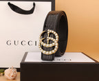 2 styles of luxury double G pearl belt