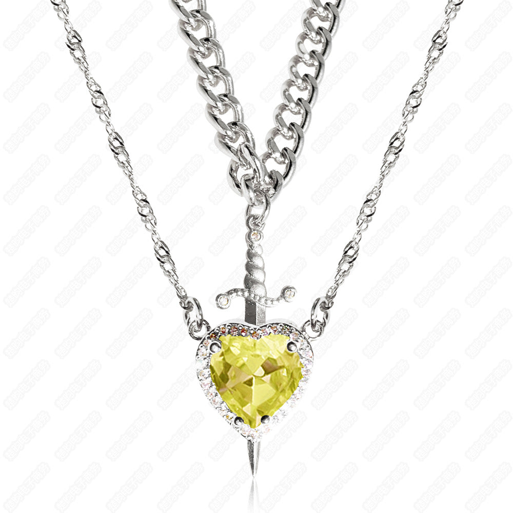 Heart and sword necklace