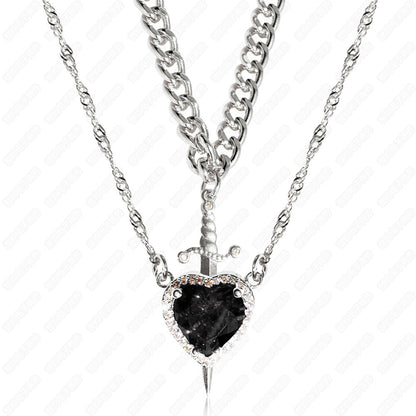 Heart and sword necklace