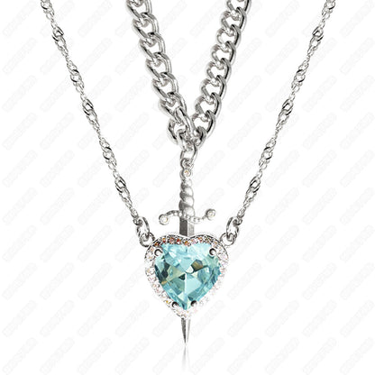 Heart and sword necklace