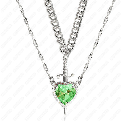 Heart and sword necklace