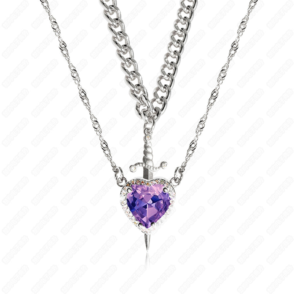 Heart and sword necklace