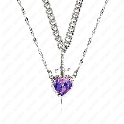Heart and sword necklace