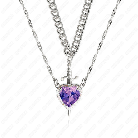 Heart and sword necklace