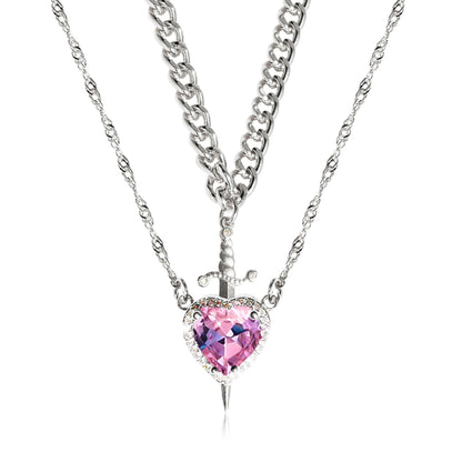 Heart and sword necklace