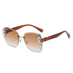 6 Colors Fashion Large Frame Rhinestone Sunglasses Polarized Sunglasses