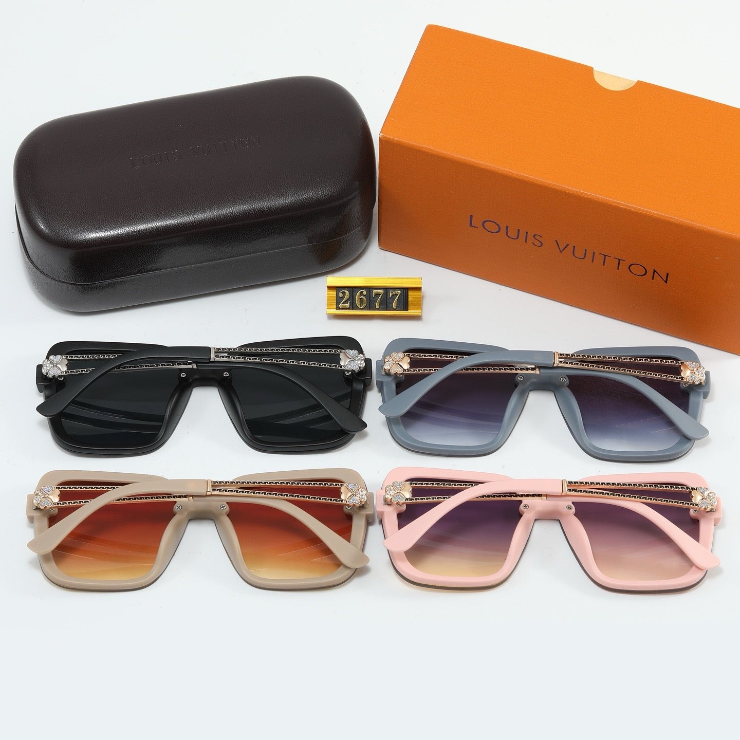 4-color fashionable four-leaf clover letter sunglasses