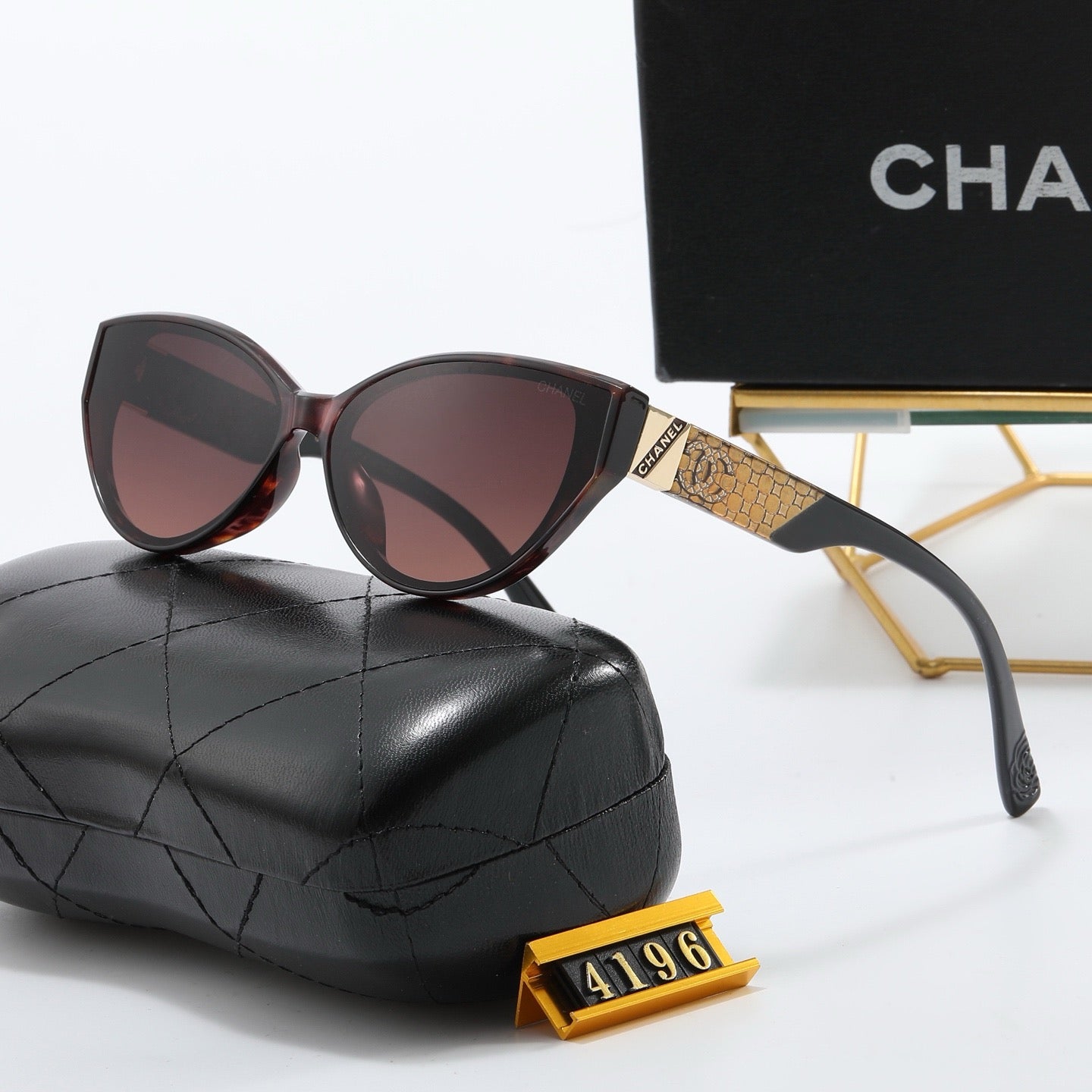 4-color fashion double C letter sunglasses