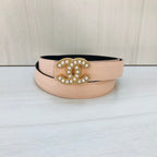 6 Colors Fashion Pearl Letter Leather Belt