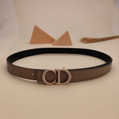 7 Colors Fashion Pearl Alphabet Ladies Leather Belt